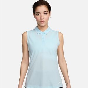 Nike Women's Light Blue Sleeveless Polo